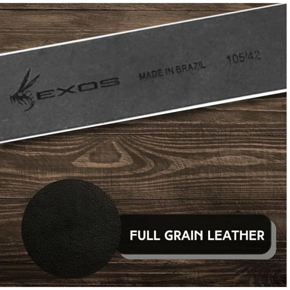 Men’s belt Full Grain Genuine Leather Casual Dress Jeans Black 100cm/40in